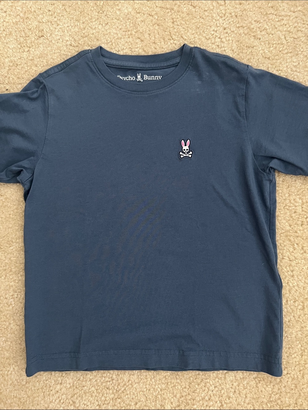 Psycho Bunny Kids Navy Tee with Pink Bunny Logo